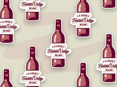 I Love Tualatin Valley Wine Sticker branding design flat illustration pnw sticker vector wine
