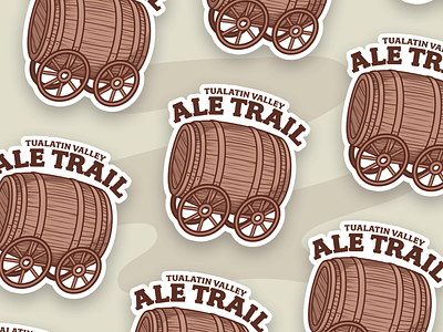 Tualatin Valley Ale Trail Stickers ale beer branding brown design flat illustration oregon oregon trail pnw sticker typography vector