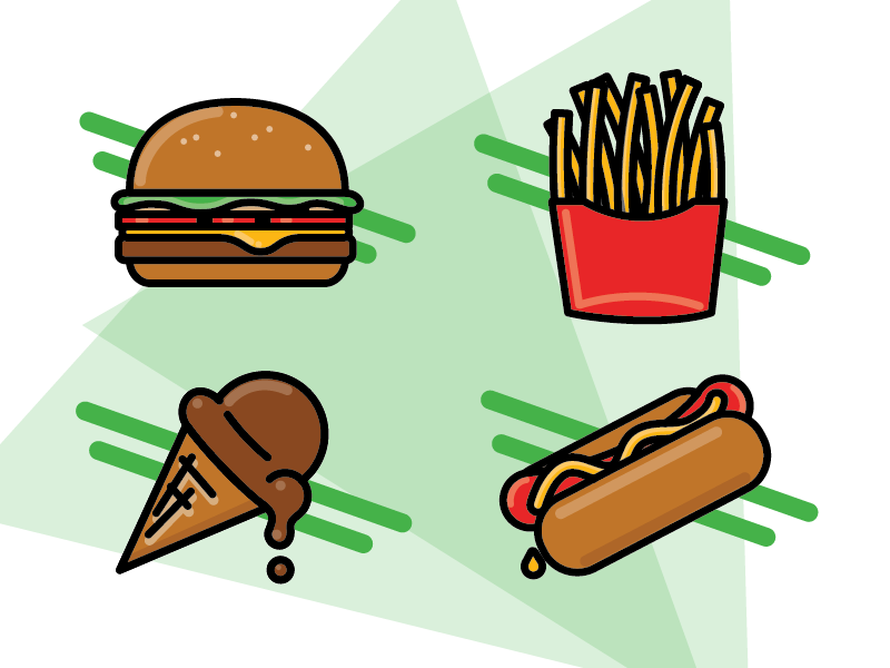 Fast Food Icons illustrator illustration logo fast food fast food icon set icons