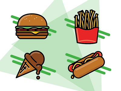 Fast Food Icons fast food fast food icon set icons illustration illustrator logo