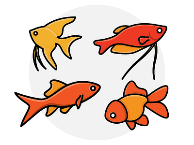 Fish Icons fish flat icons illustration vector