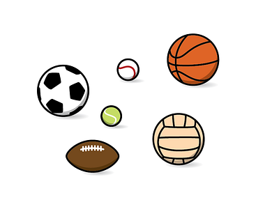 Sports Balls fast food icon set icons illustration illustrator logo sports balls