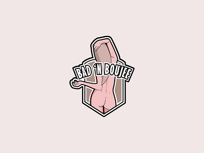Bad N Boujee Badge bad badge gaming badge girl logo mlg pink typography vector woman