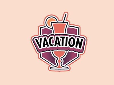Vacation Badge bad badge bellingham cocktail drink gaming badge logo mlg pink tropical typography vector