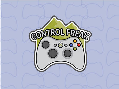 Control Freak badge control controller icon logo mountain pnwgamer typography vector xbox