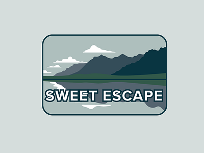 Sweet Escape badge escape flat illistration mountain pnw trees vector
