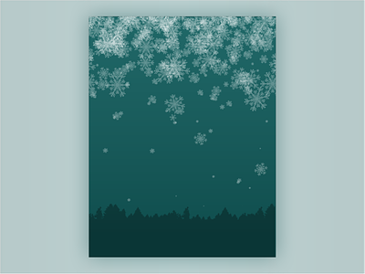 Stopping By Woods Background background background design flat illustration snow teal trees vector woods