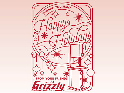 Grizzly Industrial Christmas Catalog Cover Design christmas flat happy holidays illustration selfie font vector