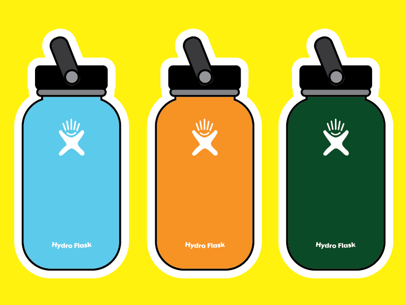 Yellow hydro best sale flask stickers