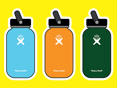 Hydro Flask Stickers bright colors illustration sticker