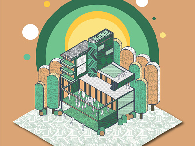 Pay My Respects architecture architecture design architecture visualization axonometric branding city colourful concept design doodle drawing graphic illustration illustrator inspiration isometric landscape logo urban vector