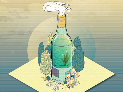 Beer Bottle Architecture alcohol architecture architecture design architecture visualization axonometric beer city colourful concept design doodle drawing graphic illustration illustrator inspiration isometric landscape urban vector