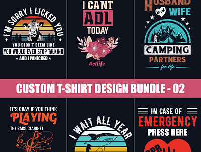 Custom T-shirt Design Bundle-02 custom t shirt design fashion design merch by amazon print design t shirt t shirt design t shirt illustration t shirt mockup t shirts teespring typography