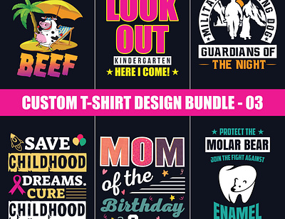 Custom T-shirt Design Bundle-03 custom t shirt design logo merch by amazon t shirt t shirt design t shirt illustration t shirt mockup t shirts teespring typography