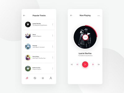 Music Application Design Lite Version android app app design clean design ios mobile app design mobile ui ui ui desgin ux ux design web web design