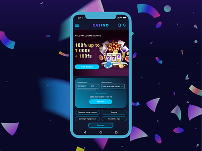 Casino app app design casino design gambling game gaming graphic design mobile mobile design roll ui