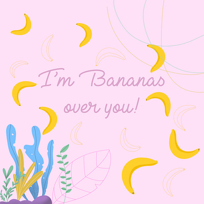 Bananas concept design digital illustration type