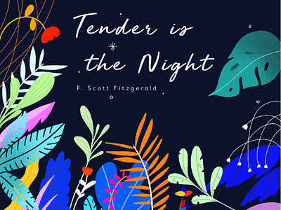 Tender Is The Night F. Scot book art book cover concept design illustration type typography