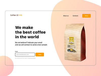 Coffee landing page & Daily UI 003