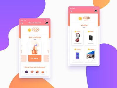 E-commerce proposal bogota cards challenge e comerce e comm e commerce app menu design orange pink purple sketch ui vector wishlist