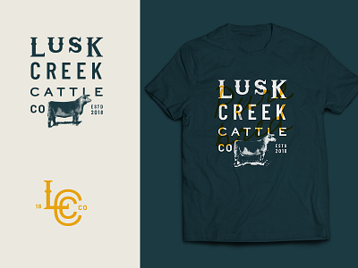 Lusk Creek Cattle Company Concept brand cattle cow lockup mark monogram t shirt