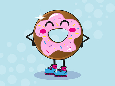 Mr. Donut character donut funny illuatration postcard sweet vector