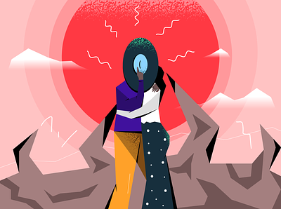Private Intimacy art charcter design illustration intimacy love privacy sun valentines vector illustration