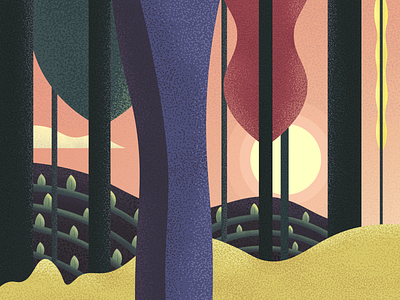 An illustration about nothing. abstract illustration land landscape plantation ranges trees