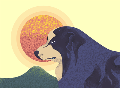The top dawg abstract australian breed dog grain illustration illustration landscape shepherd