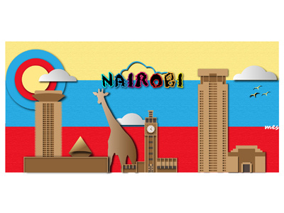 Nairobi city Illustration art city design illustration wild