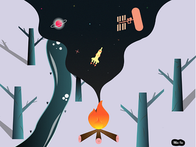 Forest Escape camping forest illustration space wild