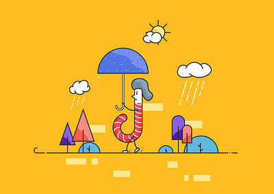 Jua na Mwua 36daysoftype artist characterdesign illustration j letters weather weather app weather icon