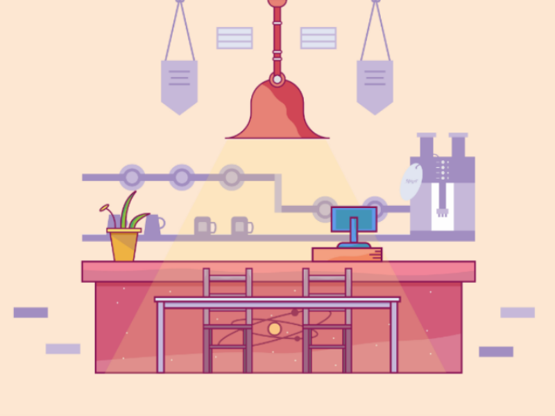 Coffee bar cafe flat design modern art digital art art vector art illustration marketing restaurant bar coffee