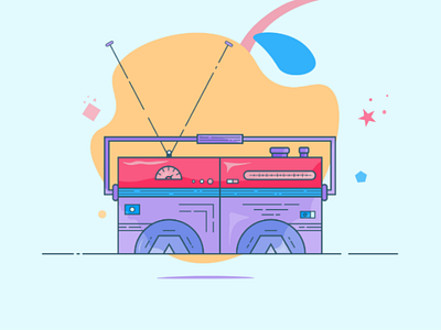 Old Stereo advertising art art direction design flat design illustration line art product tbt thursday visual