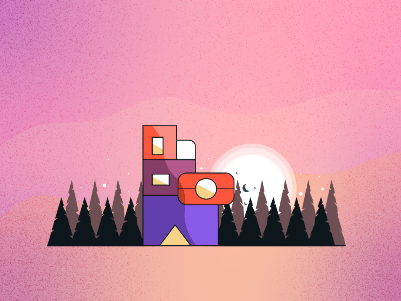 Minimalist view colorful texture moon illustration architecture modern minimalist landscape view