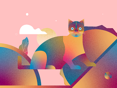 Pet Love abstract cat feline geometric illustrator kitten landscape love pet vector