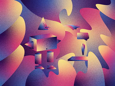 Soial Machine abstract art brutalist gradient illustration isometric illustration texture ui ux