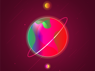 Planet Series - Red design flat illustration vector