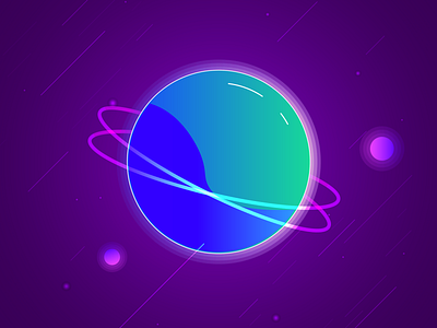 Planet Series - Blue design flat illustration vector