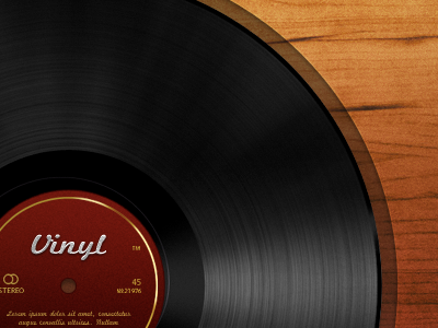 Vinyl Record iPhone Icon black brown record red vinyl wood