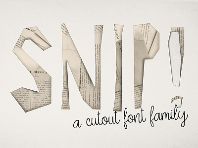 SNIP! Cutout font family cutout font design display font handmade font letters papercut font scissors typography