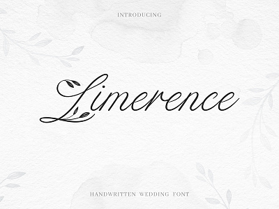 Limerence font alphabet calligraphy feminine floral font font handwritten font logo logotype made with fontself modern calligraphy vector illustration wedding font