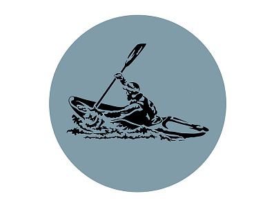 Kayak hobby kayak outdoor print river sport vector illustration water wave