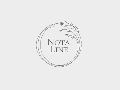 Notaline logo branding floral logo floral wreath handdrawn logo logotype vector vector illustration