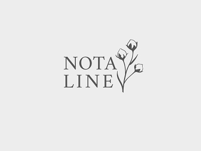 Notaline logo branding floral logo handdrawn logo logotype vector vector illustration