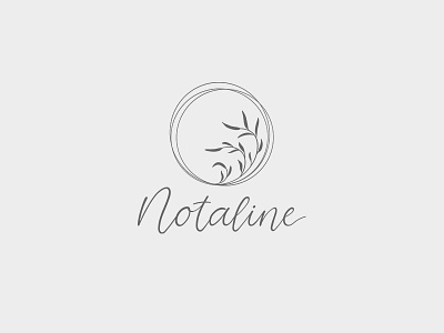 Notaline logo branding calligraphy floral logo floral wreath handmade handwritten logo logotype vector vector illustration