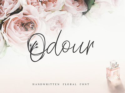 Odour alphabet calligraphy feminine floral font font handwritten font logo logotype made with fontself modern calligraphy vector illustration wedding font