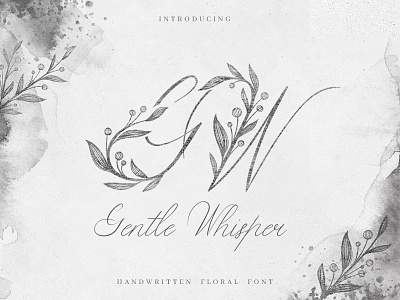 Gentle Whisper Font alphabet calligraphy feminine floral font font handwritten font logo logotype made with fontself modern calligraphy vector illustration wedding font