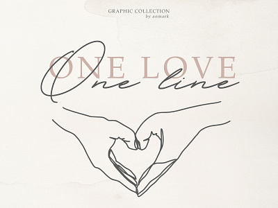 One Love. One Line. Graphic collection alphabet branding design feminine illustration logo logotype monoline one line vector vector illustration