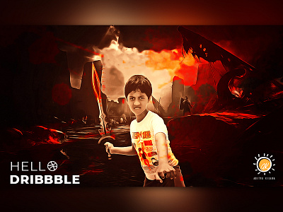 Wake up the warrior within you! dribbble illustration photography photoshop poster sun sword war warrior